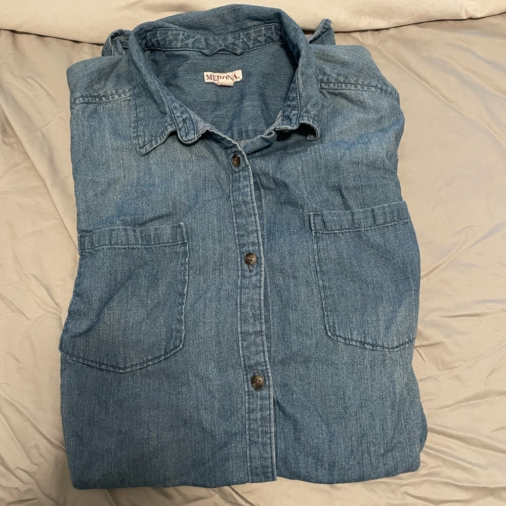 Merona XL denim collared shirt